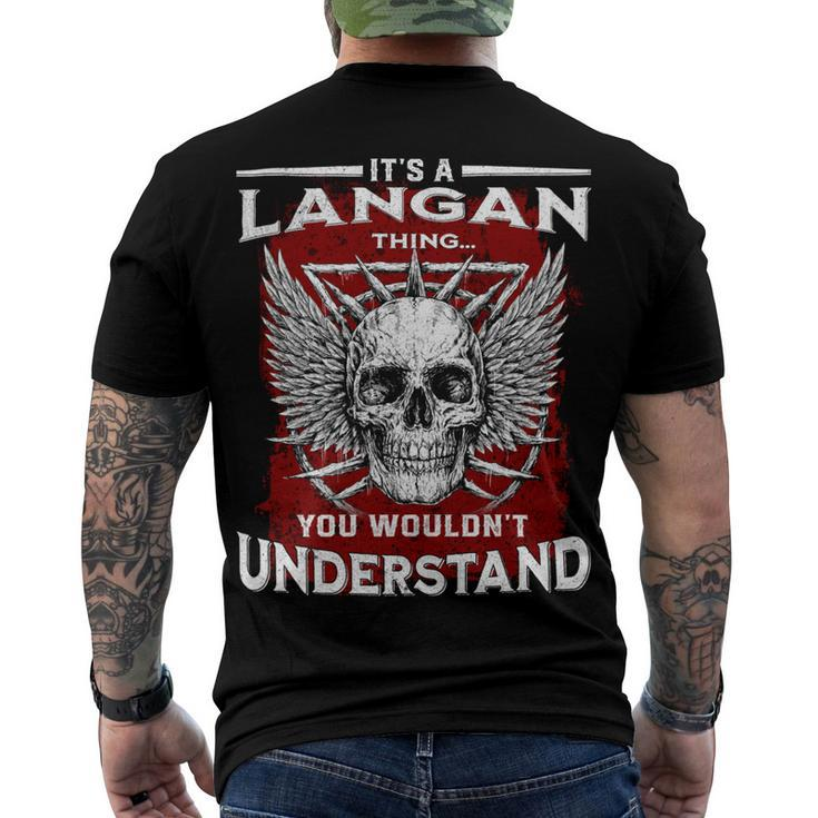 Langan Name Shirt Langan Family Name Men's Crewneck Short Sleeve Back Print T-shirt