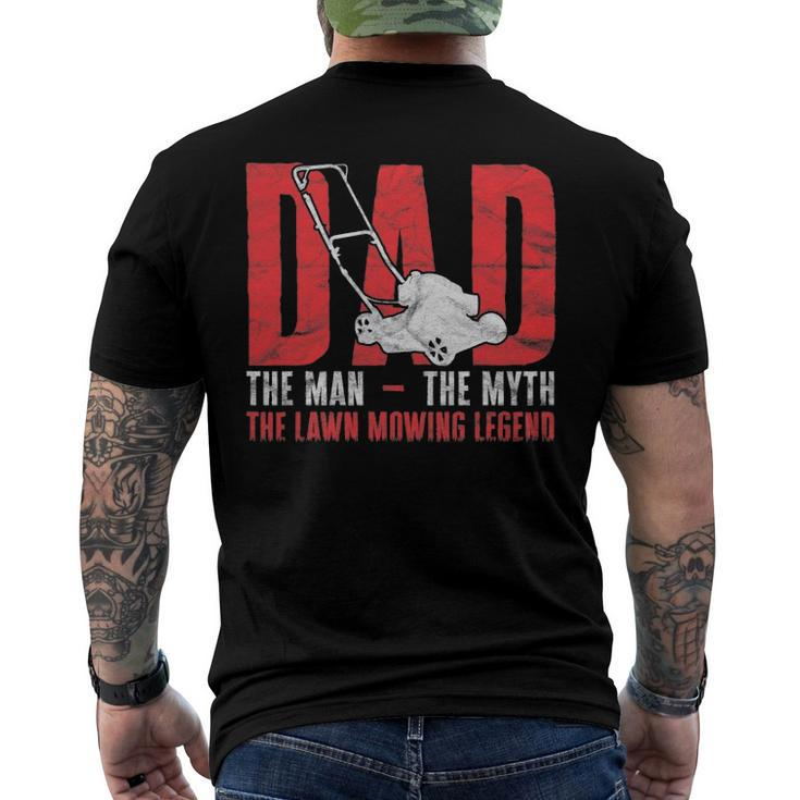 Lawn Mowing Dad Gardener Grass Father Caretaker Men's Back Print T-shirt