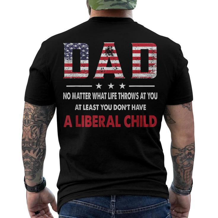 At Least You Dont Have A Liberal Child American Flag Men's Back Print T-shirt