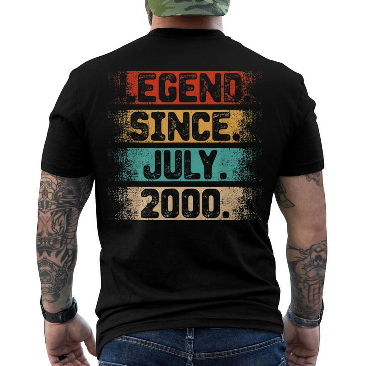 Legend Since July 2000 Vintage 22 Years Old 22Nd Birthday Men's T-shirt Back Print