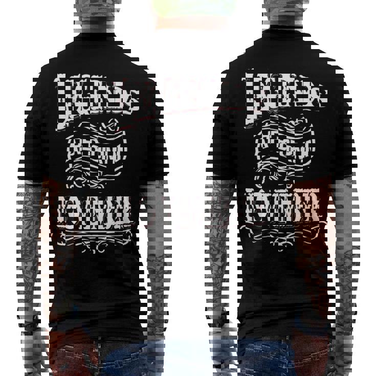 Legends Are Born In November Men's Crewneck Short Sleeve Back Print T-shirt