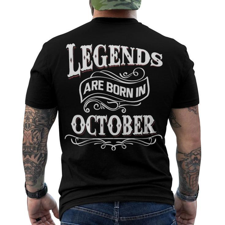 Legends Are Born In October Men's Crewneck Short Sleeve Back Print T-shirt
