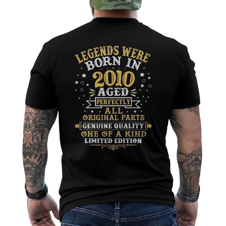 Legends Were Born In 2010 12 Years Old 12Th Birthday Men's Back Print T-shirt
