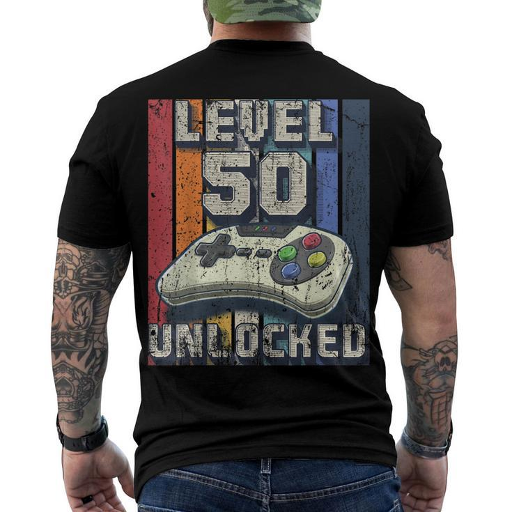 Level 50 Unlocked Video Game 50Th Birthday Gamer Boys Men's T-shirt Back Print