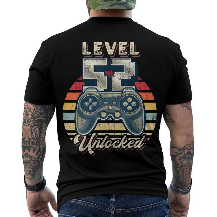 Level 52 Unlocked Video Game 52Nd Birthday Gamer Boys Men's T-shirt Back Print