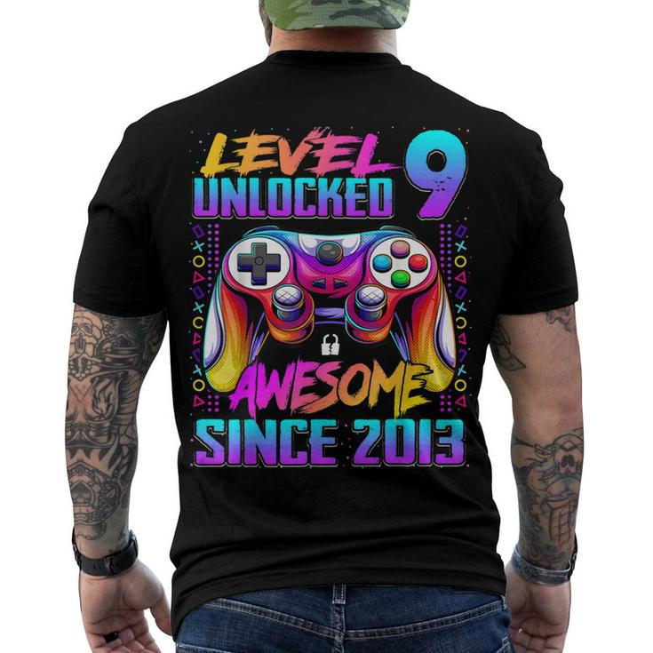 Level 9 Unlocked Awesome Since 2013 9Th Birthday Gaming V5 Men's T-shirt Back Print