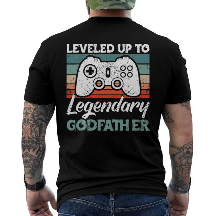 Mens Leveled Up To Legendary Godfather - Uncle Godfather Men's Back Print T-shirt