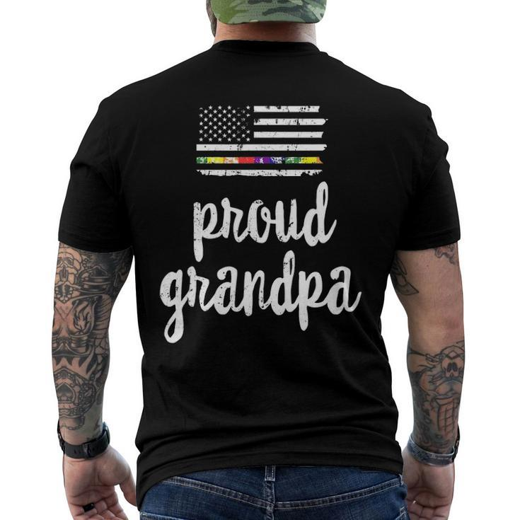 Lgbt Pride American Flag Proud Grandpa 4Th Of July Men's Back Print T-shirt