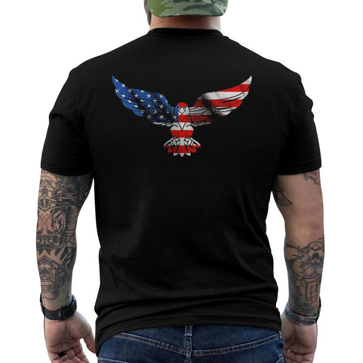 Liberty Freedom 4Th Of July Patriotic Us Flag Bald Eagle Men's Back Print T-shirt