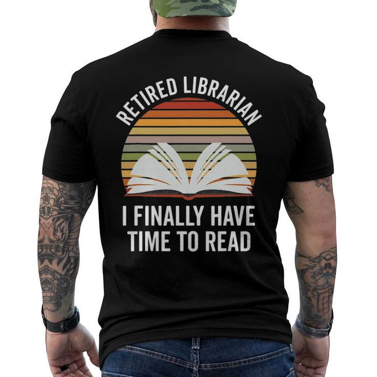 Librarian Retirement Library Books Lovers Vintage Men's Back Print T-shirt