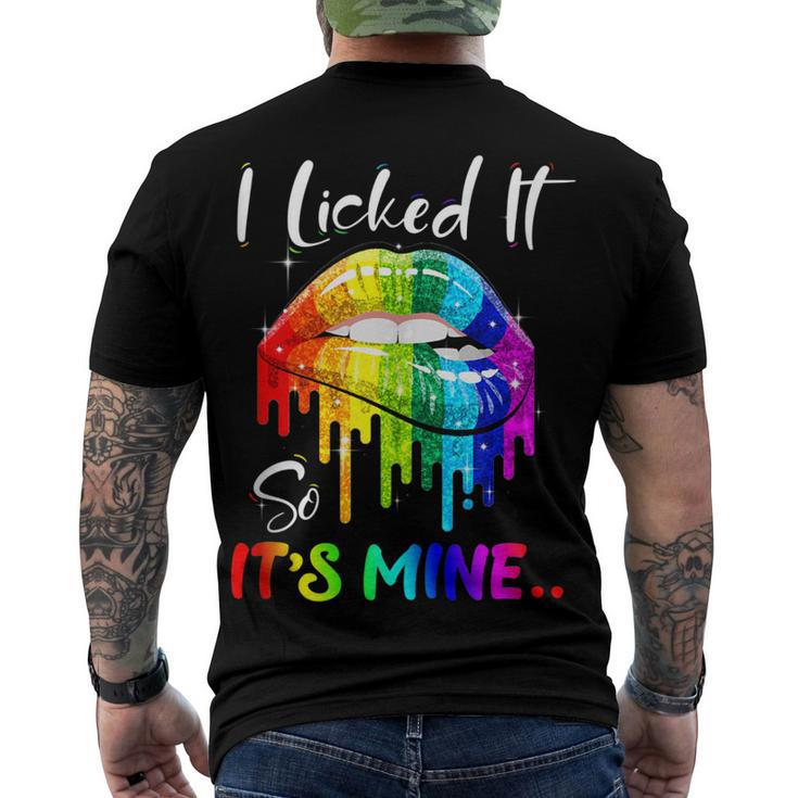 I Licked It So Its Mine Lesbian Gay Pride Lgbt Flag Men's Back Print T-shirt
