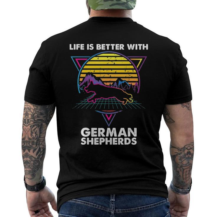 Life Is Better With German Shepherds Men's Back Print T-shirt