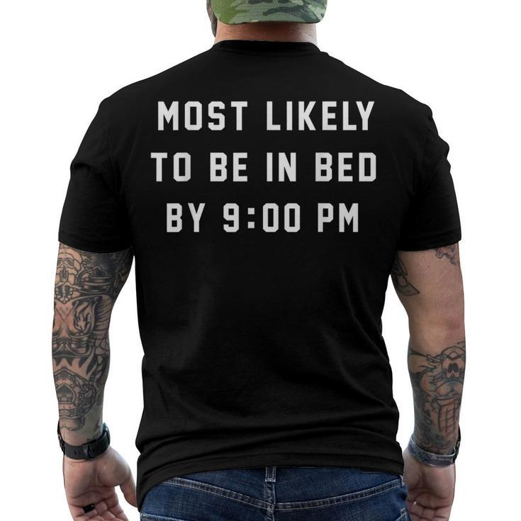 Most Likely To Be In Bed By 900 Pm 4Th Of July Men's T-shirt Back Print