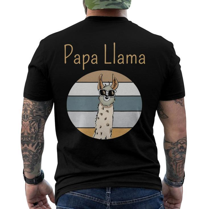 Llama Dad Matching Papa Alpaca Lover Fathers Day Men's Back Print T-shirt