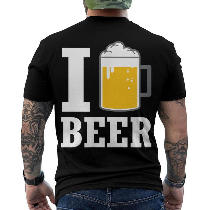 Mens I Love Beer Drinking Oktoberfest Lager Ale Party Men's Back Print T-shirt