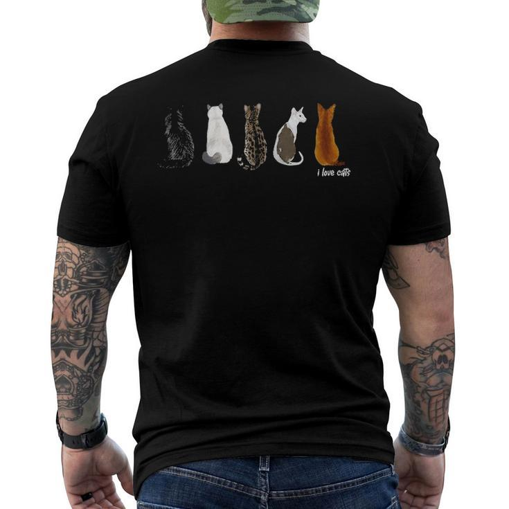 I Love Cats For Cat Lovers Raglan Baseball Tee Men's Back Print T-shirt