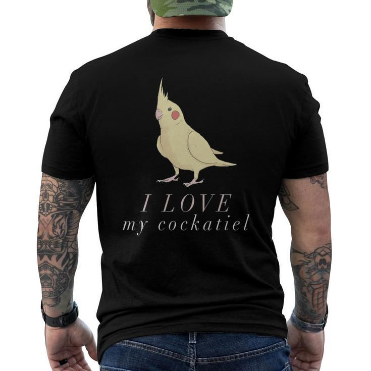 I Love My Cockatiel - Cockatiel Parrot Men's Back Print T-shirt