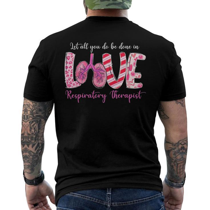 Love Respiratory Therapist Leopard Valentines Day Men's Back Print T-shirt
