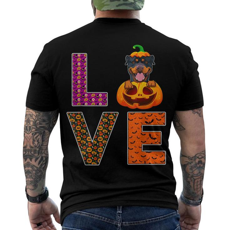 Love Rottweiler Halloween Costume Dog Lover Men's T-shirt Back Print