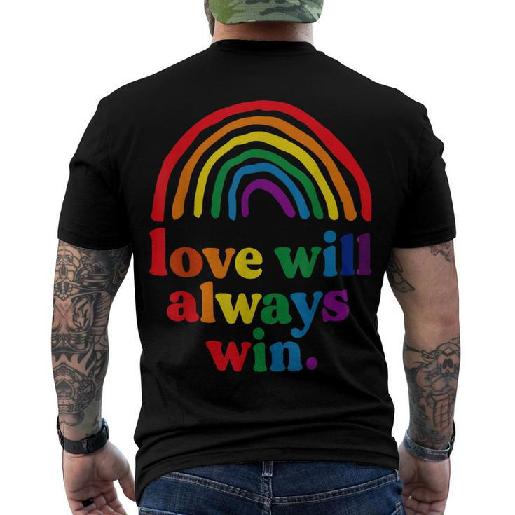 Love Will Always Win Pride Rainbow Kid Child Lgbt Quote Fun Men's T-shirt Back Print
