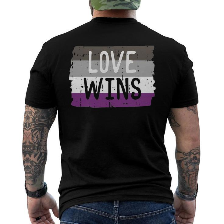 Love Wins Lgbt Asexual Gay Pride Flag Colors Men's Back Print T-shirt
