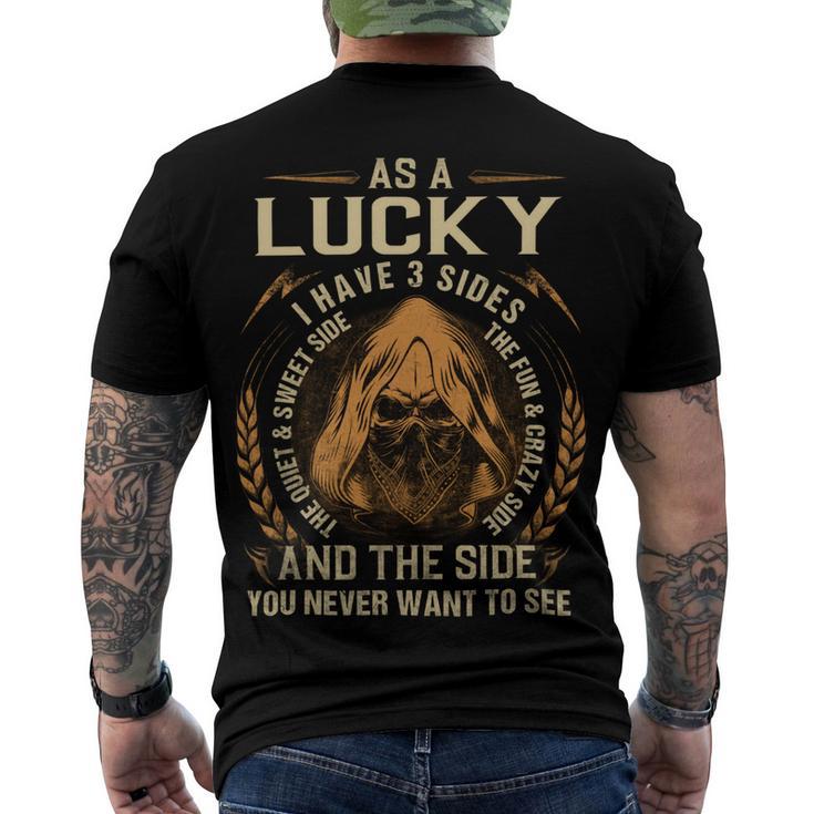 Lucky Name Shirt Lucky Family Name V2 Men's Crewneck Short Sleeve Back Print T-shirt