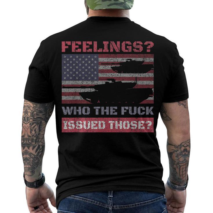 M1 Abrams Tank Military Tanker American Flag Soldier Saying Men's T-shirt Back Print