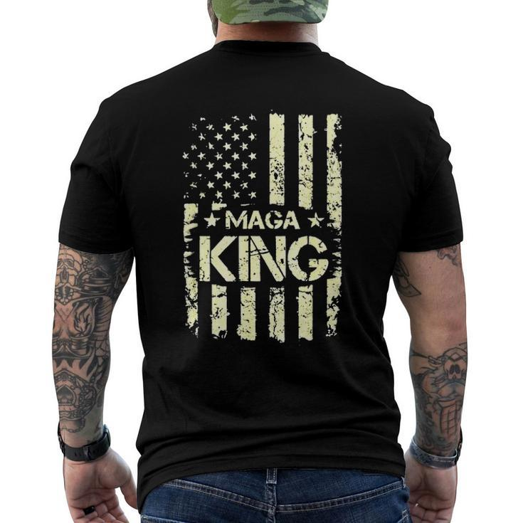 Maga King Make America Great Again Retro American Flag Men's Back Print T-shirt
