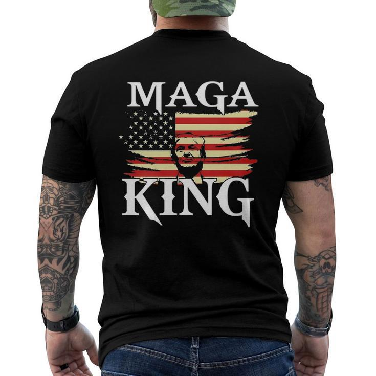 Maga King American Patriot Trump Maga King Republican Men's Back Print T-shirt