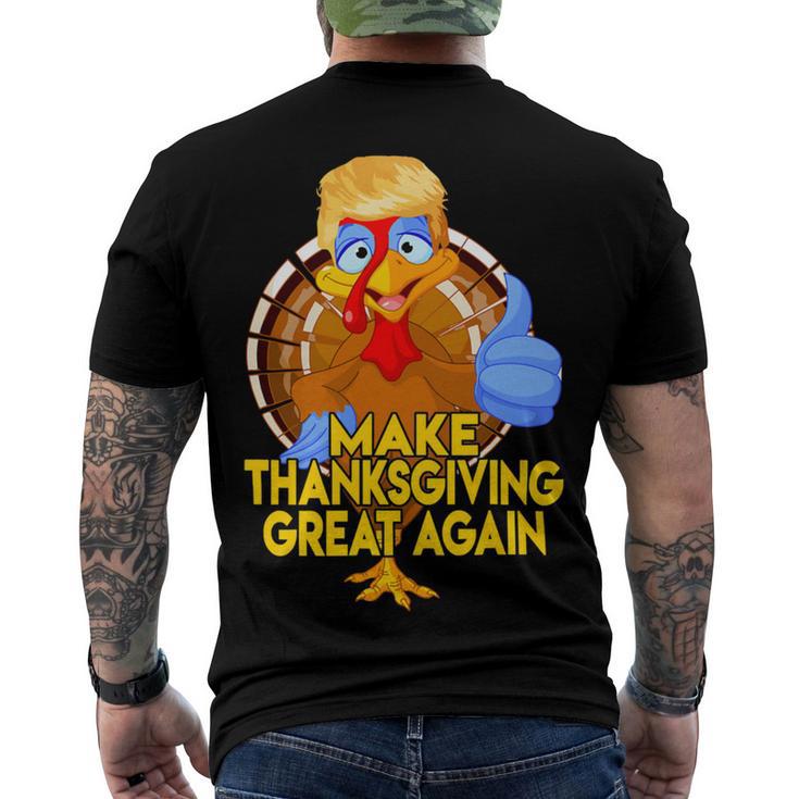 Make Thanksgiving Great Again Funny 2 Shirt Men's Crewneck Short Sleeve Back Print T-shirt