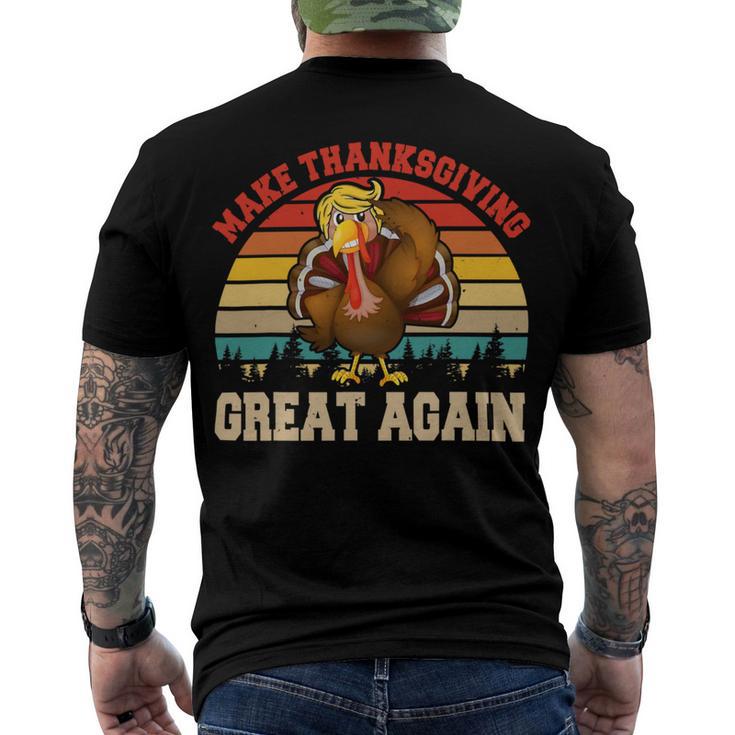 Make Thanksgiving Great Again Funny 4 Shirt Men's Crewneck Short Sleeve Back Print T-shirt