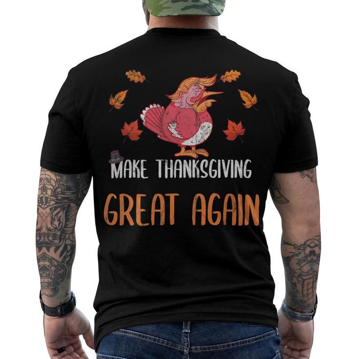 Make Thanksgiving Great Again Funny 5 Shirt Men's Crewneck Short Sleeve Back Print T-shirt