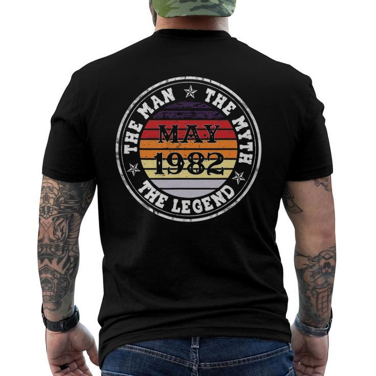 Man Myth Legend May 1982 40Th Birthday 40 Years Old Men's Back Print T-shirt