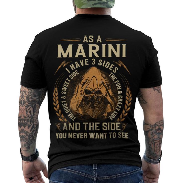 Marini Name Shirt Marini Family Name V2 Men's Crewneck Short Sleeve Back Print T-shirt