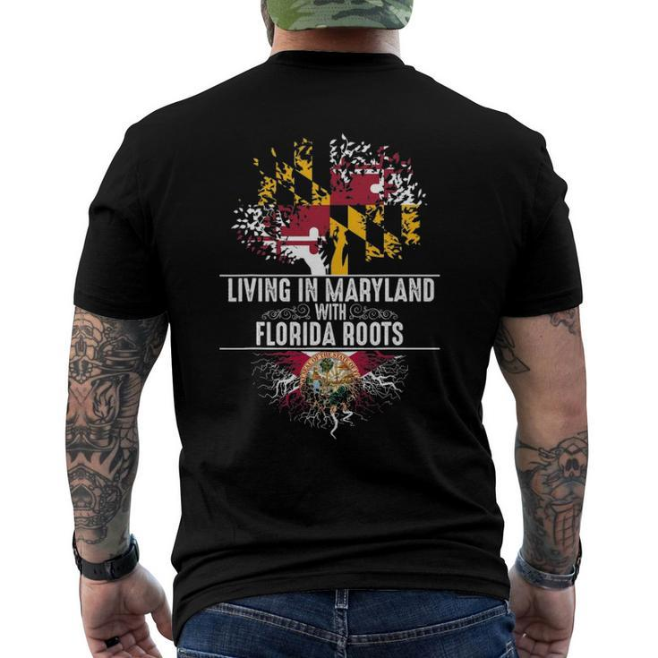 Maryland Home Florida Roots State Tree Flag Love Men's Back Print T-shirt