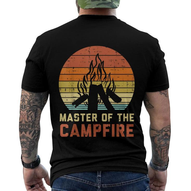 Master Of The Campfire Sunset Retro Bonfire Camping Camper  Men's Crewneck Short Sleeve Back Print T-shirt