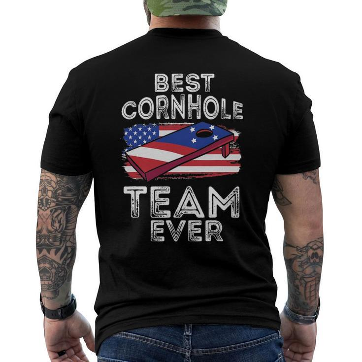 Matching Cornhole For Tournament - Best Cornhole Team Men's Back Print T-shirt