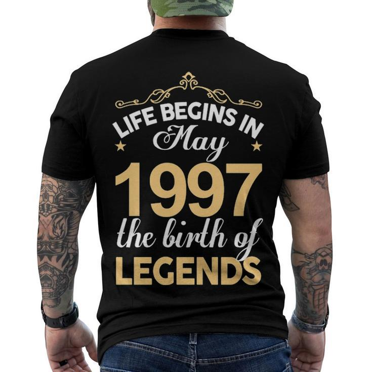 May 1997 Birthday Life Begins In May 1997 V2 Men's T-Shirt Back Print