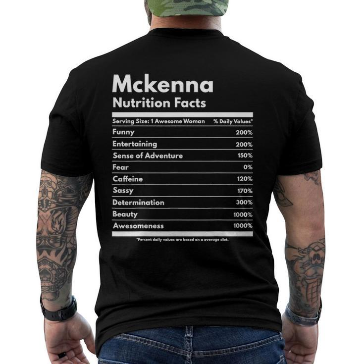 Mckenna Nutrition Facts Personalized Name Mckenna Men's Back Print T-shirt