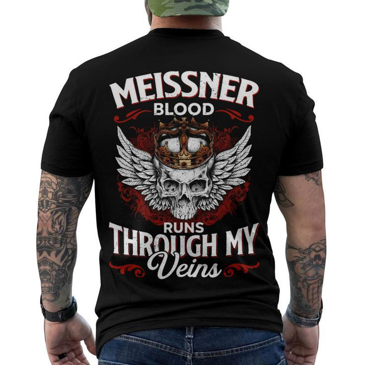 Meissner Blood Runs Through My Veins Name Men's Crewneck Short Sleeve Back Print T-shirt