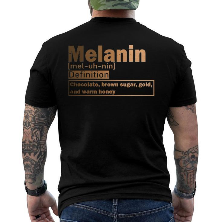 Melanin Definition African Black History Month Juneteenth Men's Back Print T-shirt