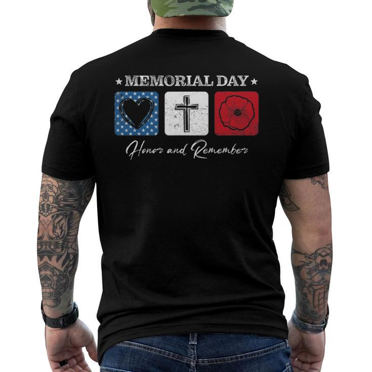 Memorial Day 2022 Veterans Day Usa Flag Red Poppy Honor Men's Back Print T-shirt