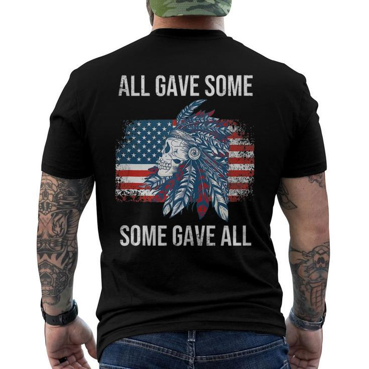 Memorial Day Military Vintage Us Patriotic American Skull Men's Back Print T-shirt
