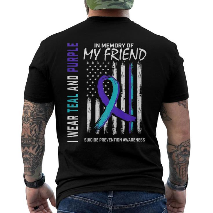 In Memory Friend Suicide Awareness Prevention American Flag Men's Back Print T-shirt