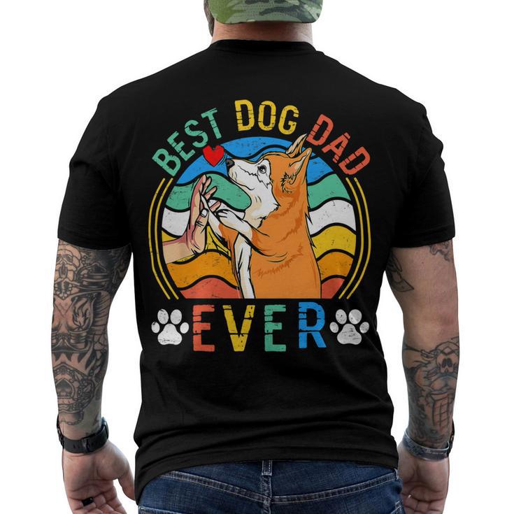 Mens Corgi Best Dog Dad Ever Gifts Dog Lover V3 Men's Crewneck Short Sleeve Back Print T-shirt