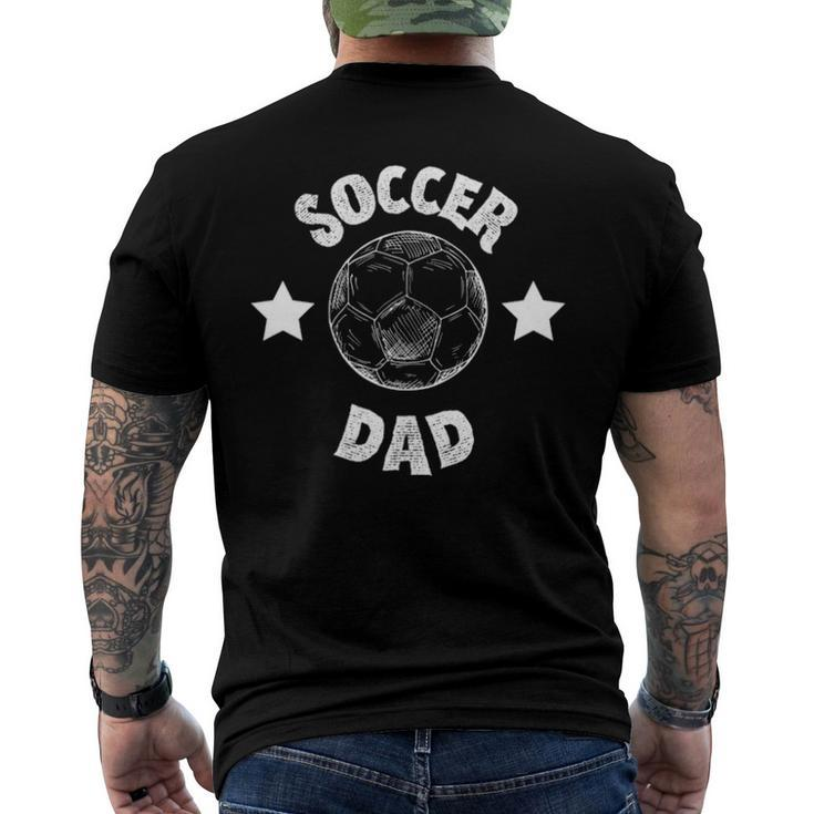 Mens Mens Soccer Dad Family Football Team Player Sport Father Men's Crewneck Short Sleeve Back Print T-shirt