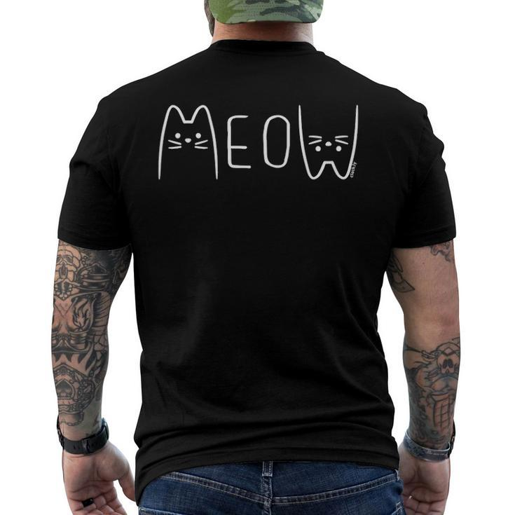 Meow Cat Lover Cats Owner Meow Men's Back Print T-shirt