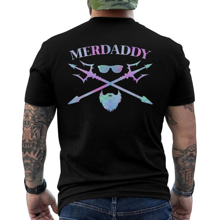 Mens Merdaddy Security Merman Merdad Daddy Costume Fathers Day Men's Back Print T-shirt