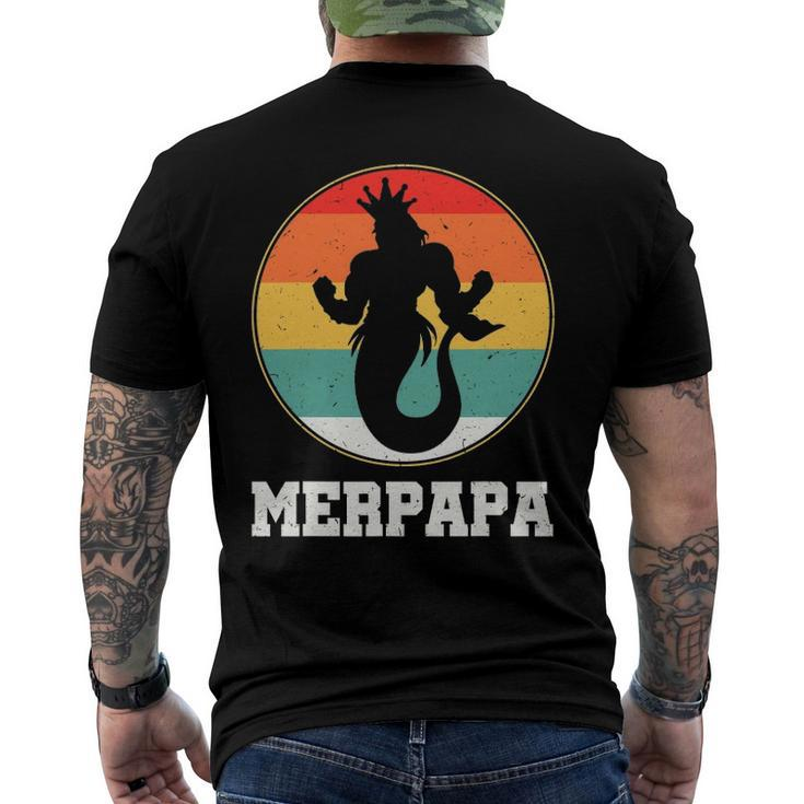 Merdpapa Security Merman Mermaid Daddy Fish Fathers Day Men's Back Print T-shirt