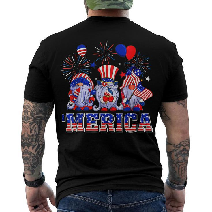 Merica Gnomes Happy 4Th Of July Us Flag Independence Day Men's T-shirt Back Print